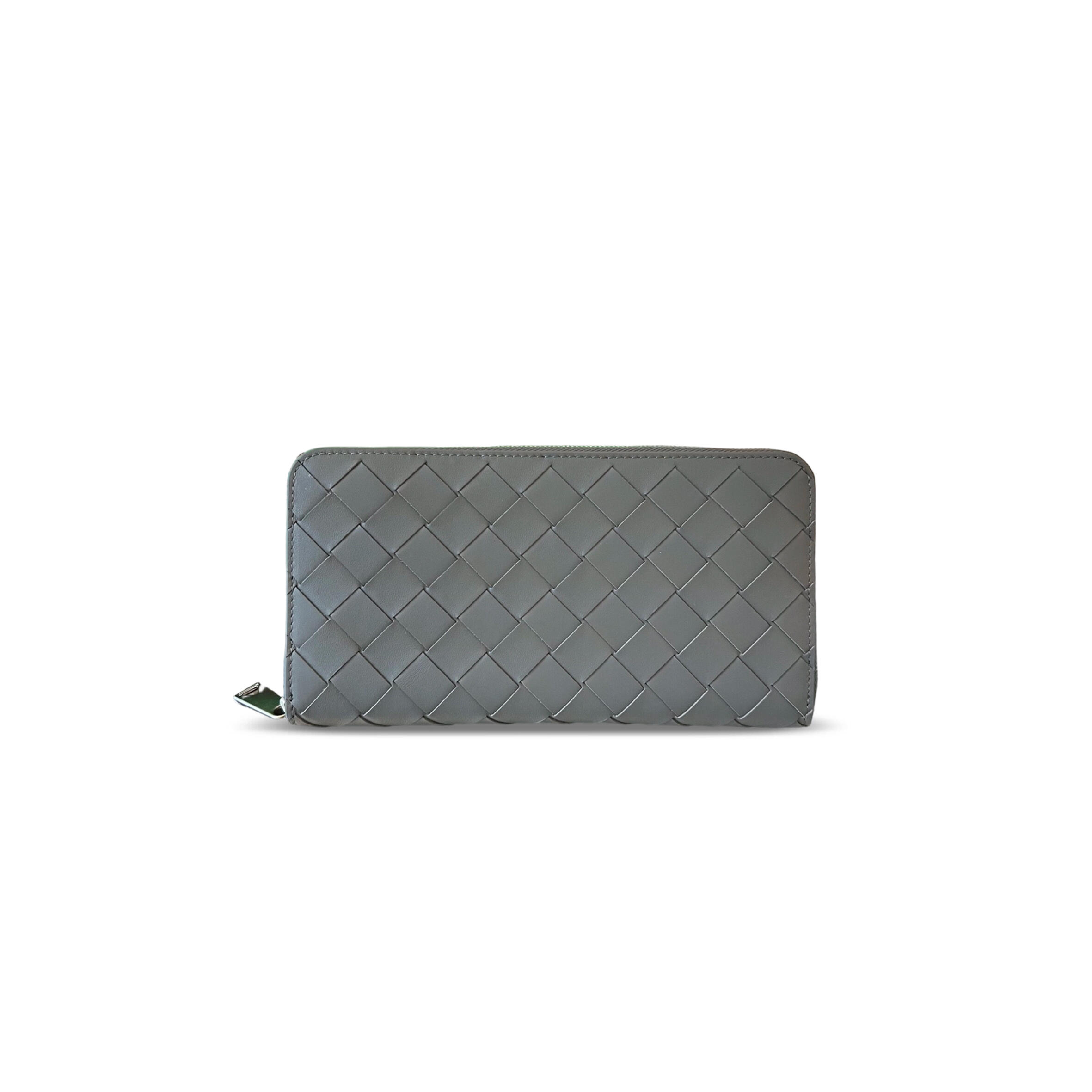 BOTTEGA VENETA INTRECCIATO ZIP-AROUND WALLET THUNDER POOL 593217 (19*10*2cm)